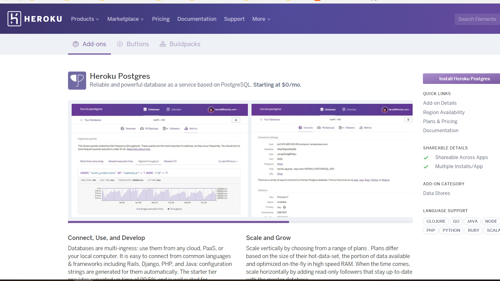 Heroku Postgres 1