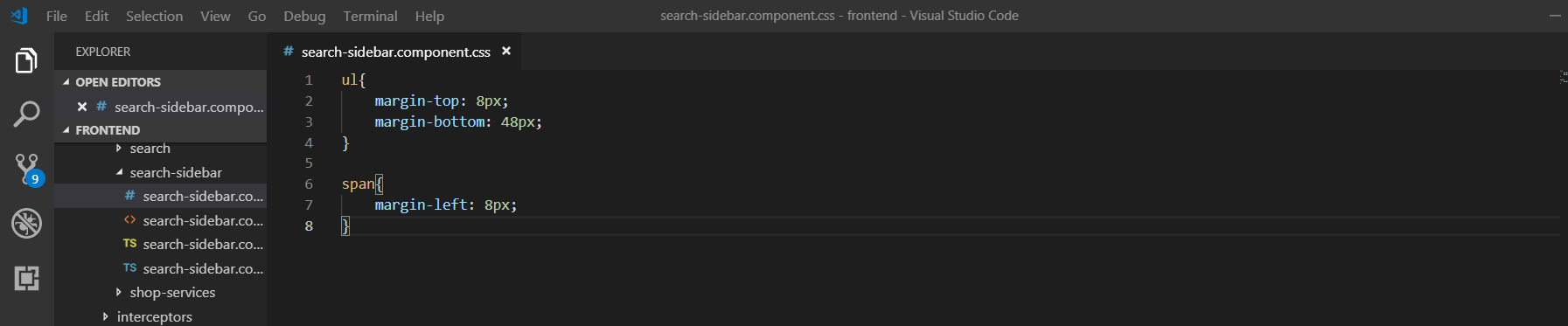 Search Sidebar Css