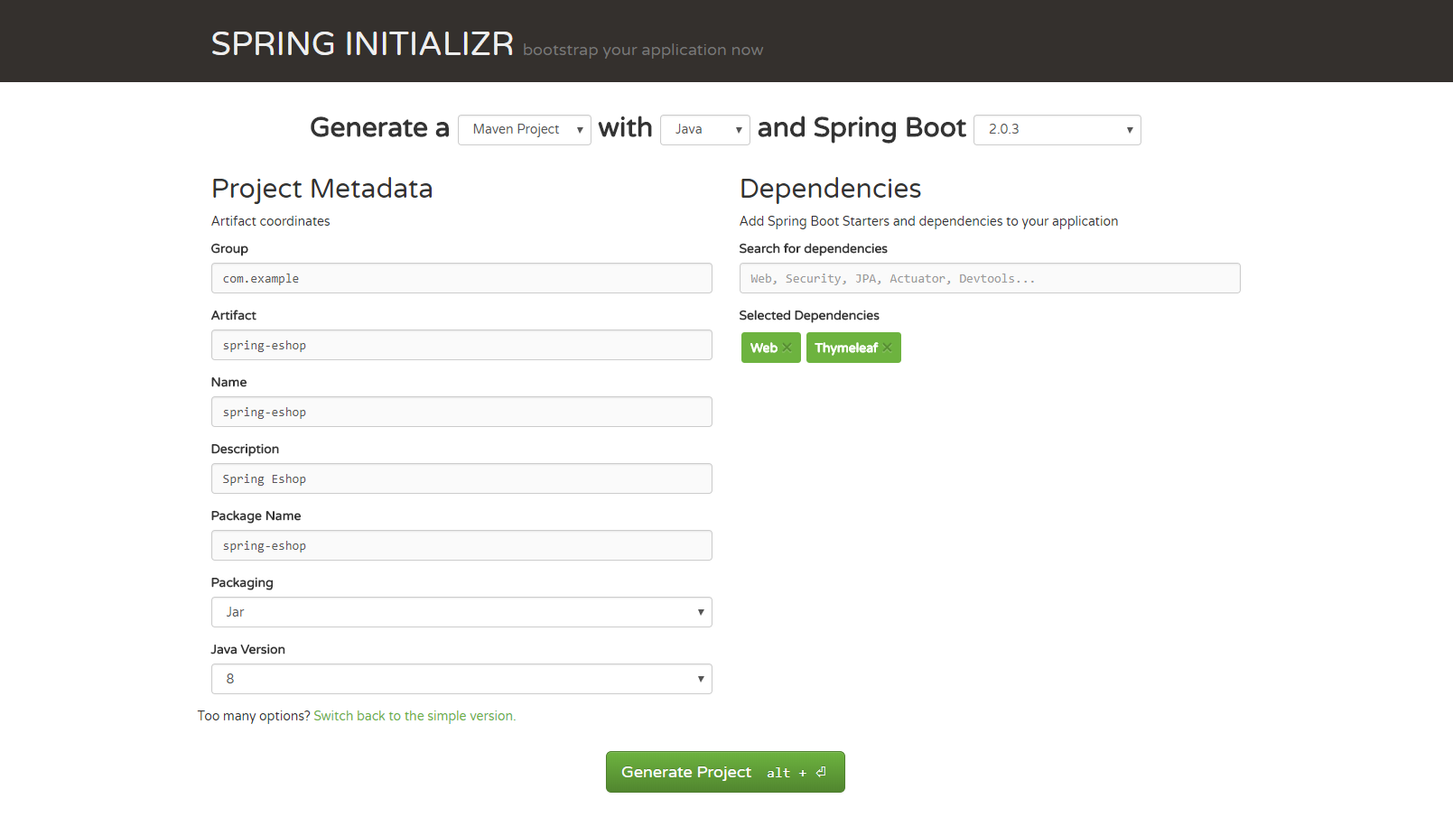 Spring Initializr